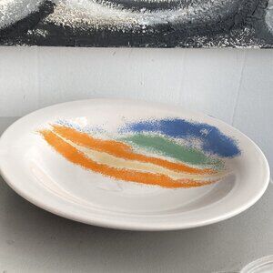 Danish Modern Vintage Large Shallow Serving Bowl Denmark Danmark METAL